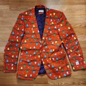 NWOT Opposuits Red Christmas Blazer Suit Jacket Men Small US 34-36